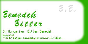 benedek bitter business card